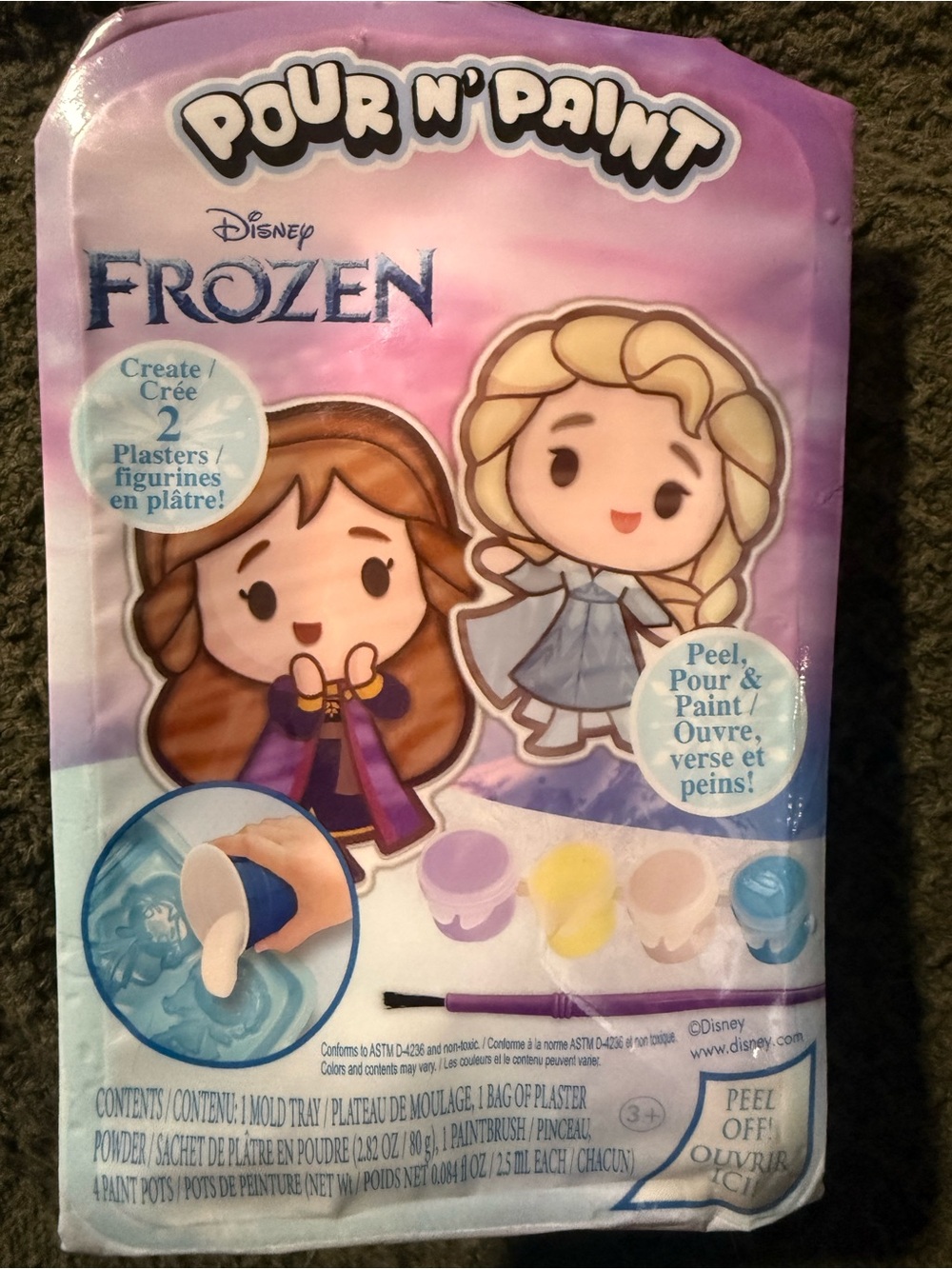 Disney Frozen Craft Kit – Pink and Blue Character Plaster Set